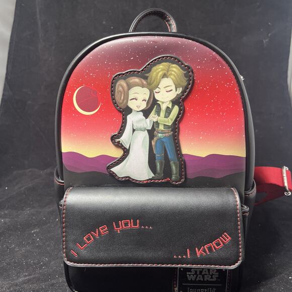 NWTLoungefly Star Wars Celebration 2022 Exclusive Han & Leia Mini Backpack! New! - Picture 1 of 10